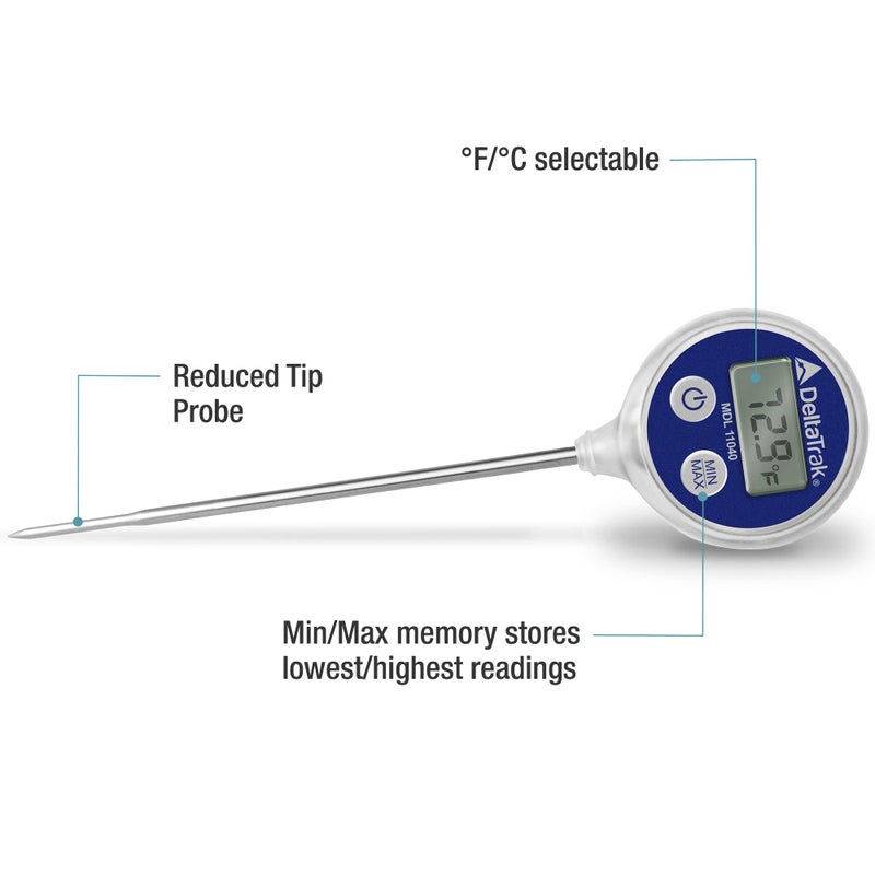 DeltaTrak 11040 Professional Digital Meat Themometer Waterproof for Kitchen, Food Cooking, Grill, BBQ, Smoker, Candy, Coffee, Blue - Image 2
